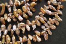 Load image into Gallery viewer, (1 row 35 cm, 25 pieces) Freshwater pearl puff coin natural color mauve pink ~ purple