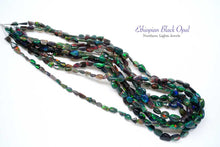画像をギャラリービューアに読み込む, (半連/1連)宝石質 エチオピア産 ブラックオパール タンブル ナゲット さざれ
