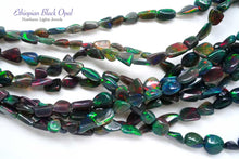 画像をギャラリービューアに読み込む, (半連/1連)宝石質 エチオピア産 ブラックオパール タンブル ナゲット さざれ