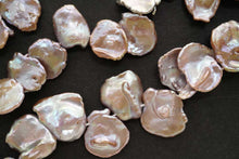 画像をギャラリービューアに読み込む, (半連/1連)淡水パール 天然色パープル ゴールド 花びら ケシ風