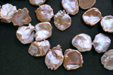 画像をギャラリービューアに読み込む, (半連/1連)淡水パール 天然色パープル ゴールド 花びら ケシ風