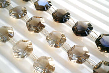 画像をギャラリービューアに読み込む, (ライト/ダーク)スモーキークォーツ コンケーブカット ダブルホール ヘキサゴン