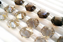 画像をギャラリービューアに読み込む, (ライト/ダーク)スモーキークォーツ コンケーブカット ダブルホール ヘキサゴン