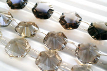 画像をギャラリービューアに読み込む, (ライト/ダーク)スモーキークォーツ コンケーブカット ダブルホール ヘキサゴン