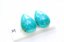 Load image into Gallery viewer, (No.27-32)高品質 キングマン ターコイズ(アリゾナ産) マイクロカット ファセット ペアシェイプ