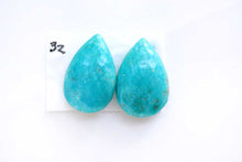 Load image into Gallery viewer, (No.27-32)高品質 キングマン ターコイズ(アリゾナ産) マイクロカット ファセット ペアシェイプ