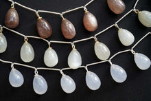 画像をギャラリービューアに読み込む, (No1-3)高品質 ムーンストーン カルセドニー SV925 ヒートン付き スムースドロップ