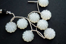 Load image into Gallery viewer, (2pc/1連)高品質 グレームーンストーン フラワーカービング カボション カービング