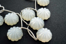 Load image into Gallery viewer, (2pc/1連)高品質 グレームーンストーン フラワーカービング カボション カービング