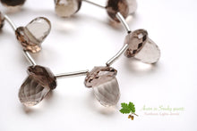 Load image into Gallery viewer, (2/10粒)高品質 スモーキークォーツ どんぐり カービングビーズ