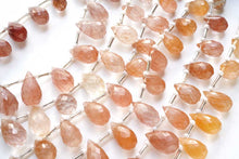 画像をギャラリービューアに読み込む, コッパー〜ブラウンルチルインクォーツ ファセット ドロップ
