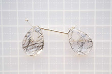 Load image into Gallery viewer, 宝石質 ブラックトルマリン イン クォーツ フープ ペアシェイプ