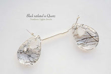 Load image into Gallery viewer, 宝石質 ブラックトルマリン イン クォーツ フープ ペアシェイプ