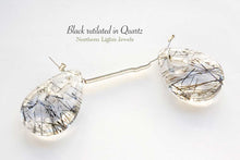 Load image into Gallery viewer, 宝石質 ブラックトルマリン イン クォーツ フープ ペアシェイプ