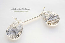 Load image into Gallery viewer, 宝石質 ブラックトルマリン イン クォーツ フープ ペアシェイプ