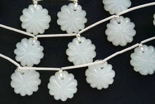 Load image into Gallery viewer, (2pc/1連)高品質 グレームーンストーン フラワーカービング カボション カービング