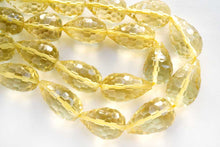 Load image into Gallery viewer, (半連/1連)宝石質 レモンクォーツ 40cm コンケーブ ドロップ ハニカムカット