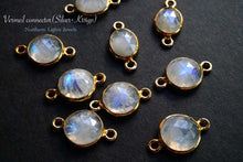 画像をギャラリービューアに読み込む, (No.1-3)宝石質 天然石 銀製K18GP ダブルリング コネクター ホワイトラブラドライト アメシスト