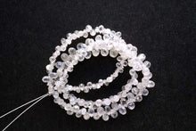 Load image into Gallery viewer, (半連/1連)宝石質 ホワイト〜ライトグレー ジルコン ファセッドロップ