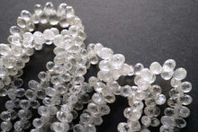 Load image into Gallery viewer, (半連/1連)宝石質 ホワイト〜ライトグレー ジルコン ファセッドロップ