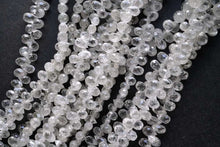 Load image into Gallery viewer, (半連/1連)宝石質 ホワイト〜ライトグレー ジルコン ファセッドロップ