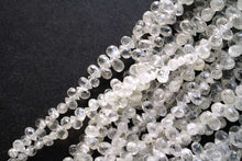 Load image into Gallery viewer, (半連/1連)宝石質 ホワイト〜ライトグレー ジルコン ファセッドロップ