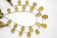 画像をギャラリービューアに読み込む, (A/B,2pc/1連)高品質 オリーブクォーツ フラワーカービング お花