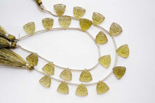 画像をギャラリービューアに読み込む, (A/B,2pc/1連)高品質 オリーブクォーツ フラワーカービング お花