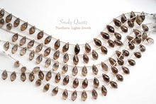 Load image into Gallery viewer, (半連/1連)高品質 スモーキークォーツ ポインテッドドロップ マイクロカット