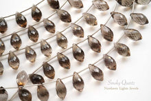 Load image into Gallery viewer, (半連/1連)高品質 スモーキークォーツ ポインテッドドロップ マイクロカット