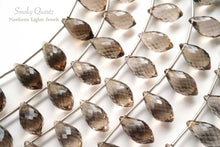 Load image into Gallery viewer, (半連/1連)高品質 スモーキークォーツ ポインテッドドロップ マイクロカット