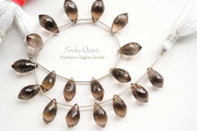 Load image into Gallery viewer, (半連/1連)高品質 スモーキークォーツ ポインテッドドロップ マイクロカット