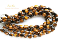 画像をギャラリービューアに読み込む, (半連/1連)上質 マイクロカット イエロー タイガーアイ ファセット オーバル