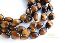 画像をギャラリービューアに読み込む, (半連/1連)上質 マイクロカット イエロー タイガーアイ ファセット オーバル