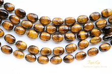 画像をギャラリービューアに読み込む, (半連/1連)上質 マイクロカット イエロー タイガーアイ ファセット オーバル