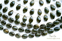 Load image into Gallery viewer, (半連/1連)上質 マイクロカット ブラック タイガーアイ ファセット オーバル