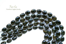 Load image into Gallery viewer, (半連/1連)上質 マイクロカット ブラック タイガーアイ ファセット オーバル