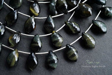 画像をギャラリービューアに読み込む, (半連/1連)上質 マイクロカット ブラック タイガーアイ フラット シャンデリア