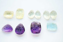 Load image into Gallery viewer, (No.20-33)宝石質 ジェムストーン フラワーカービング カボション 穴あきルース