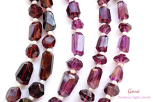 画像をギャラリービューアに読み込む, (半連/1連)上質 ガーネット ファセット チューブ タンブル ロードライト