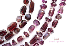 画像をギャラリービューアに読み込む, (半連/1連)上質 ガーネット ファセット チューブ タンブル ロードライト