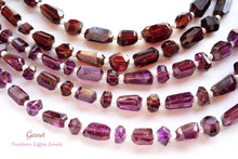 画像をギャラリービューアに読み込む, (半連/1連)上質 ガーネット ファセット チューブ タンブル ロードライト