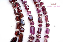 画像をギャラリービューアに読み込む, (半連/1連)上質 ガーネット ファセット チューブ タンブル ロードライト