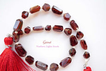 画像をギャラリービューアに読み込む, (半連/1連)上質 ガーネット ファセット チューブ タンブル ロードライト