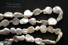 画像をギャラリービューアに読み込む, (A/B)上質 淡水パール 白 ユニーク バロック 38cm