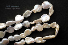 画像をギャラリービューアに読み込む, (A/B)上質 淡水パール 白 ユニーク バロック 38cm