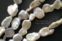 画像をギャラリービューアに読み込む, (A/B)上質 淡水パール 白 ユニーク バロック 38cm