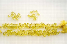 画像をギャラリービューアに読み込む, (10pc/半連/1連)グリーンゴールド レモンクォーツ ツイステッド ドロップ
