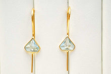 画像をギャラリービューアに読み込む, 宝石質 ジェムストーン ブルートパーズ ヴェルメイユ 銀製+K18GP ピアス