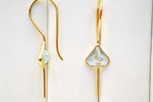 画像をギャラリービューアに読み込む, 宝石質 ジェムストーン ブルートパーズ ヴェルメイユ 銀製+K18GP ピアス